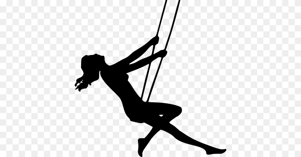 Lady On A Swing, Gray Png Image