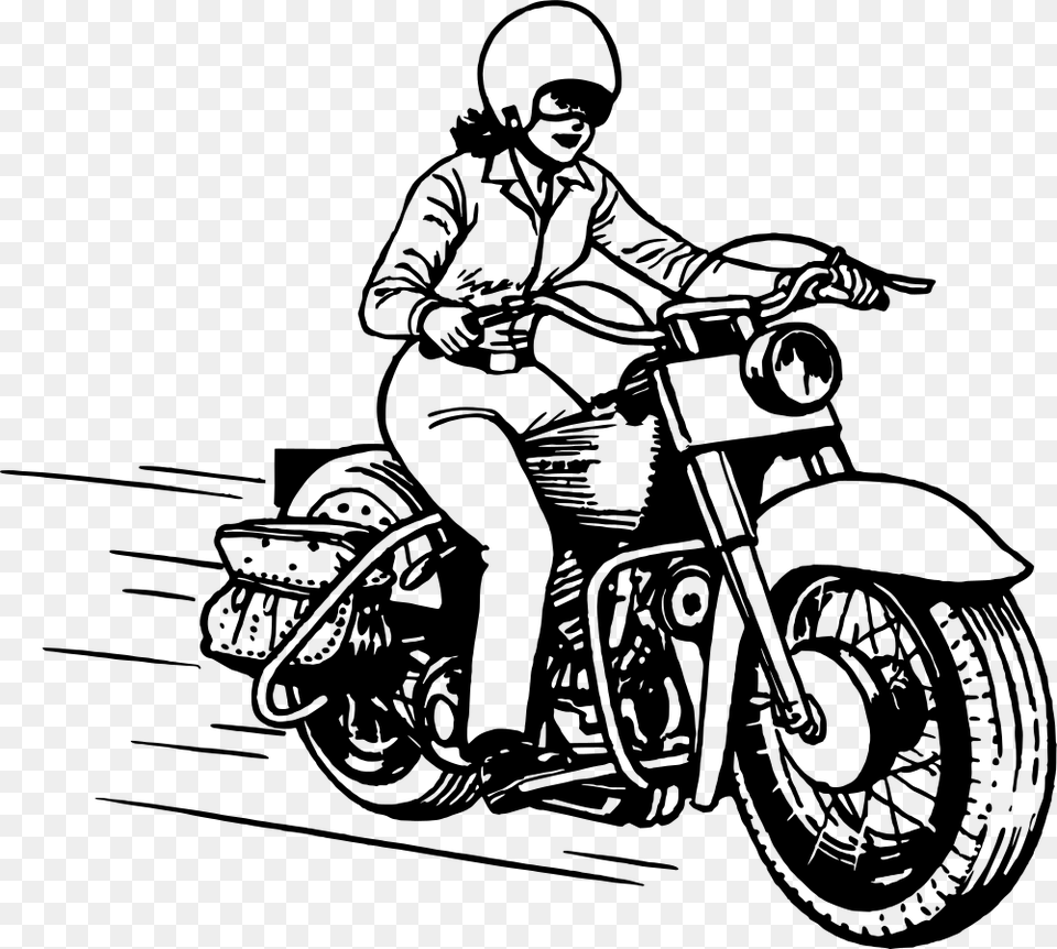 Lady On Motorbike Lady On Motorcycle, Gray Free Transparent Png