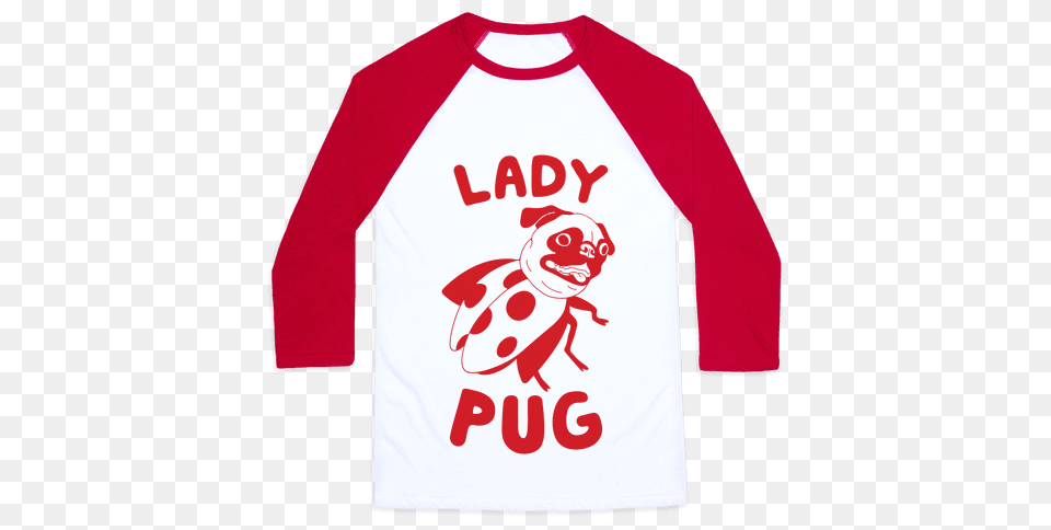 Lady Pug Baseball Tee Lookhuman, Clothing, Long Sleeve, Shirt, Sleeve Png
