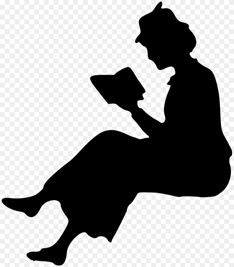 Lady Reading Icons, Gray Png Image