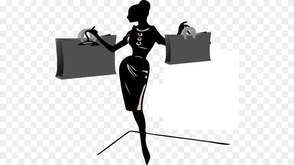 Lady Shopping Clip Art, Bag, Person, Stencil, Cross Free Png Download