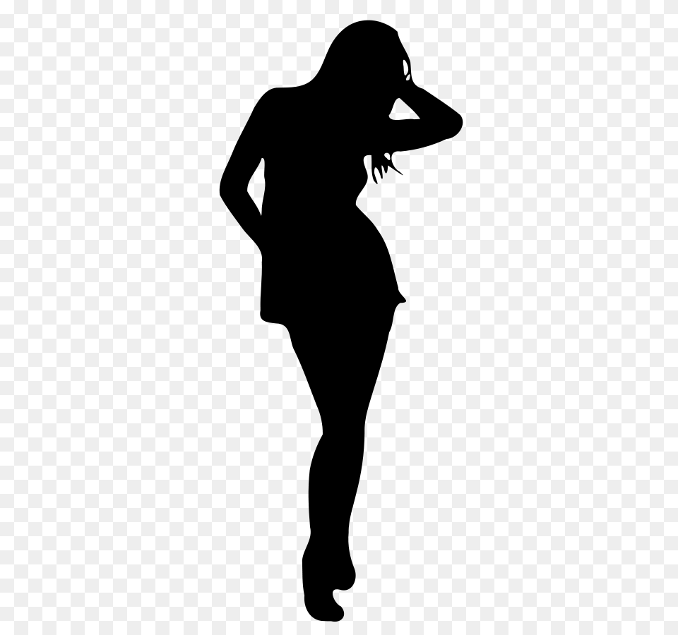 Lady Silhouette Clipart, Gray Free Transparent Png