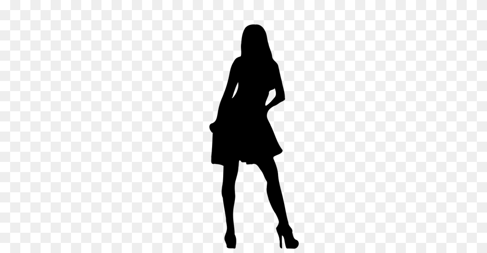 Lady Silhouette Vector Clip Art, Gray Png