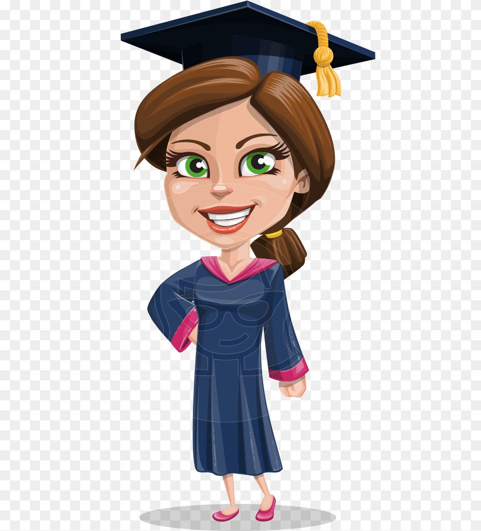 Lady Vector Graduation Fresh Graduate Student Cartoon, Person, People, Clothing, Dress Png