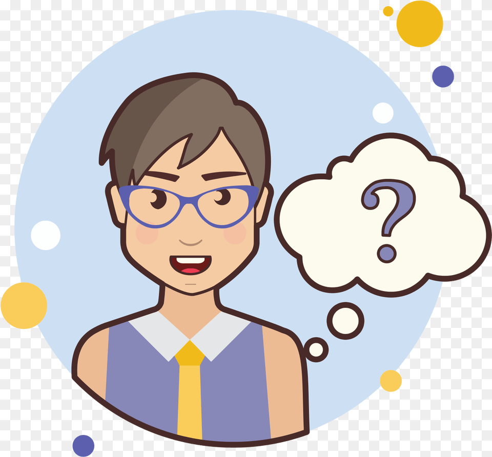 Lady Vector Thinking Questioning Icon, Photography, Portrait, Person, Head Free Transparent Png