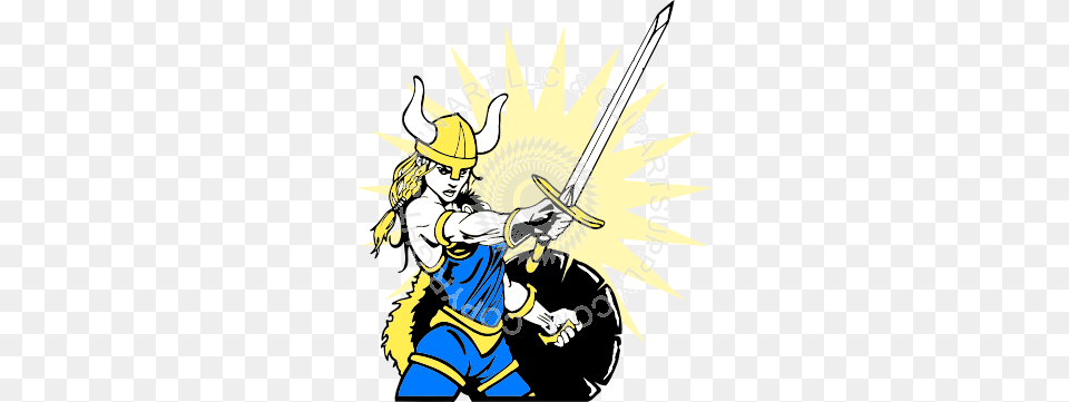 Lady Viking With Sword, Person, Book, Comics, Publication Free Png Download