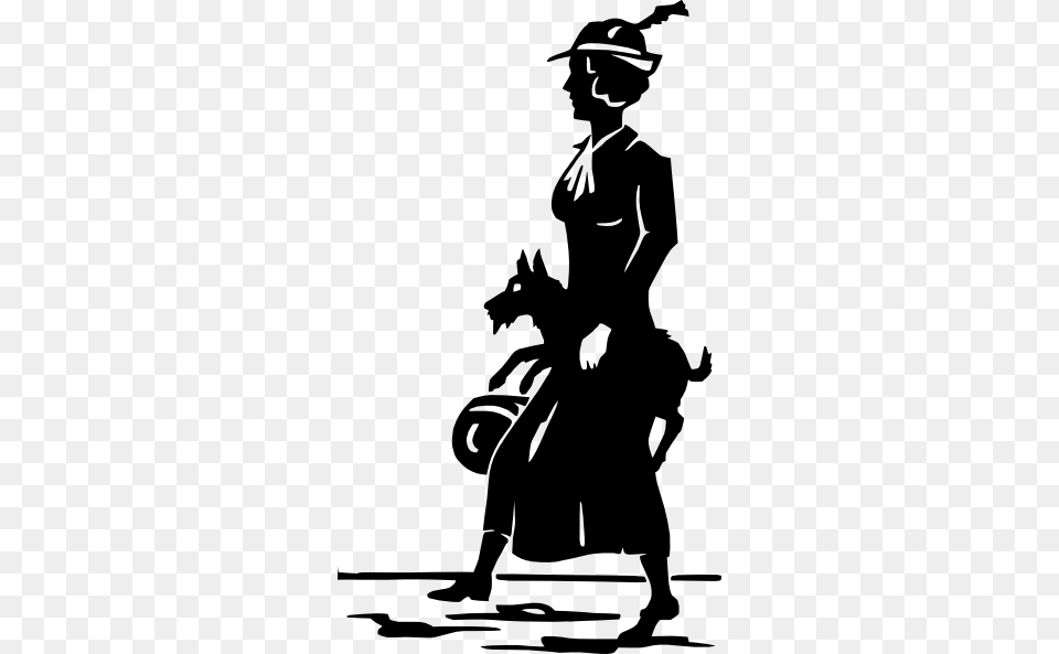 Lady Walking Dog Clip Art, Adult, Silhouette, Person, Man Free Transparent Png