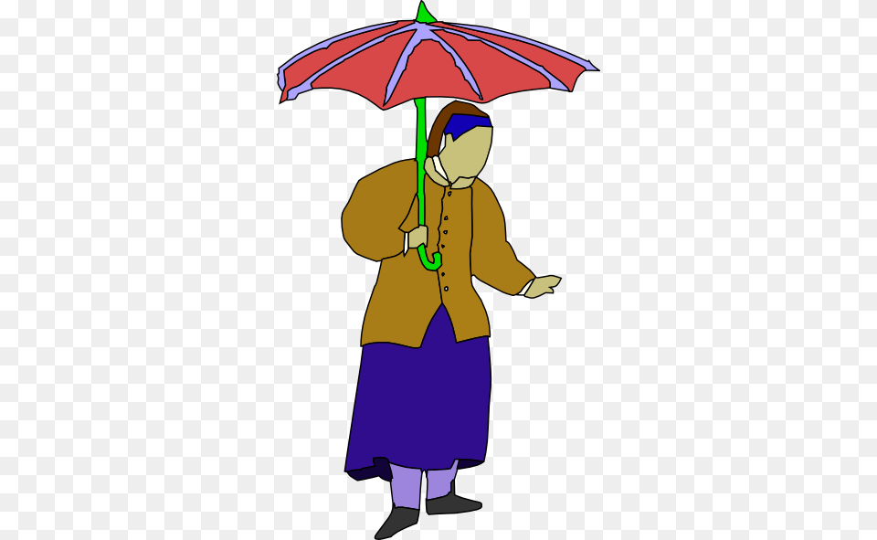Lady Walking Holding Umbrella Clip Art For Web, Clothing, Coat, Person, Canopy Free Png Download