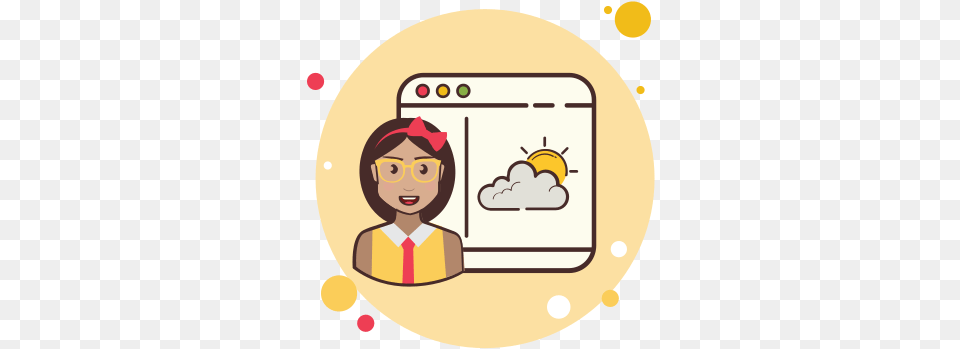 Lady Window Partly Cloud Weather Icon Happy, Person, Face, Head, Device Free Png