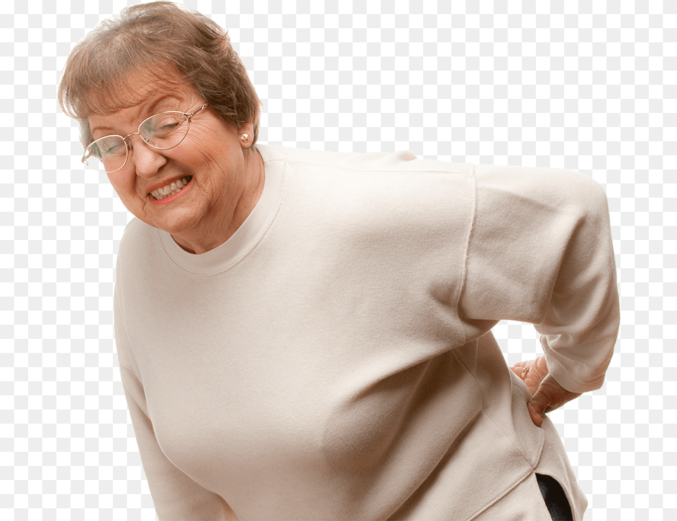 Lady With Back Pain Back Pain Old Lady, Woman, Sweater, Sleeve, Person Free Transparent Png