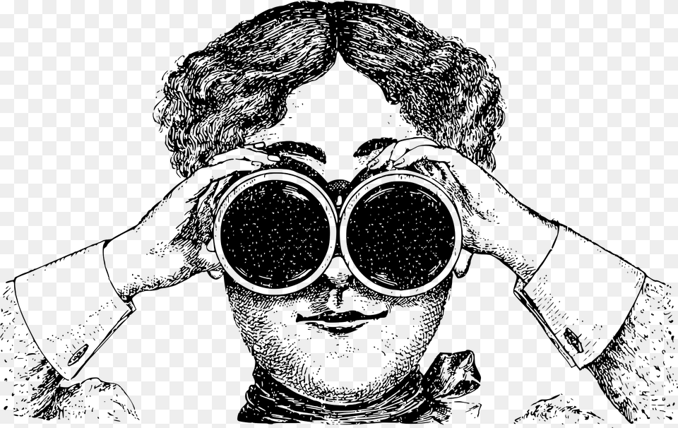 Lady With Binoculars Clipart, Adult, Male, Man, Person Png