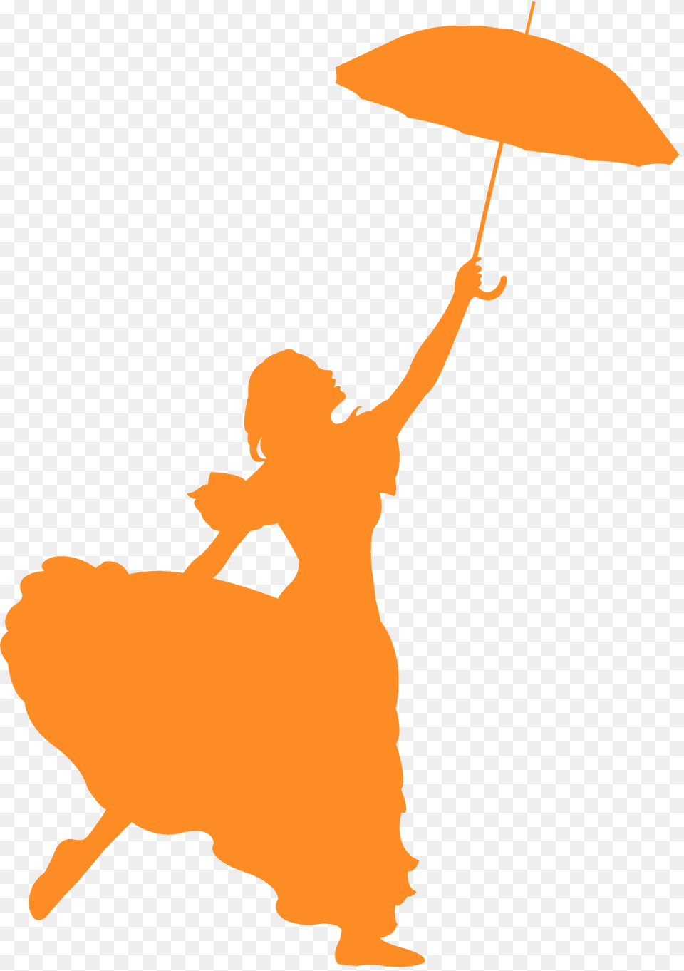 Lady With Umbrella Silhouette, Baby, Person, Monk, Dancing Free Transparent Png