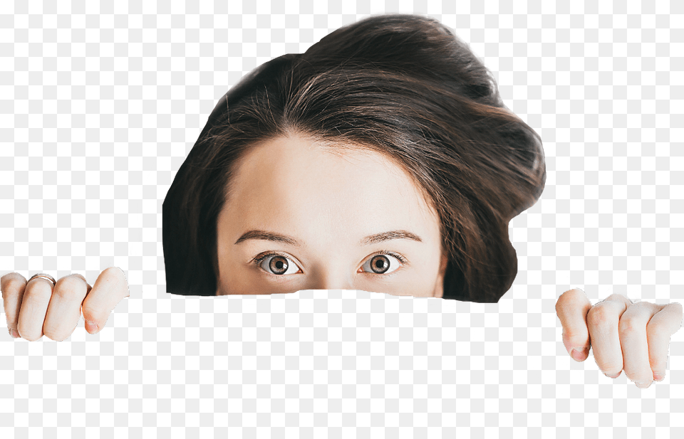 Lady Woman Peeking People Person Bed Covers, Body Part, Finger, Hand, Photography Free Png Download