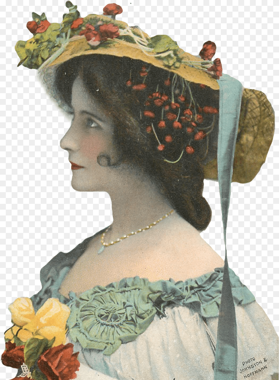 Lady Woman Profile Victorian Retro Vintage Girl Garden Roses, Hat, Clothing, Wedding, Person Png