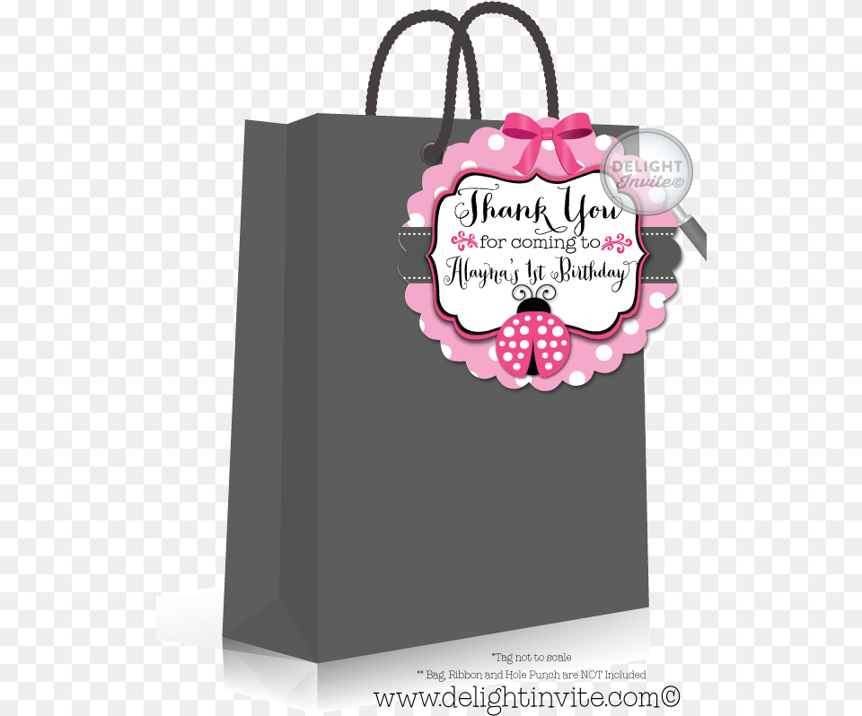 Ladybug 1st Birthday Favor Tag Dr Seuss Goodie Bags, Bag, Shopping Bag, Tote Bag, Accessories Free Transparent Png