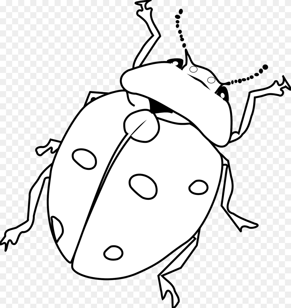 Ladybug Black And White Clipart, Animal, Face, Head, Person Free Png