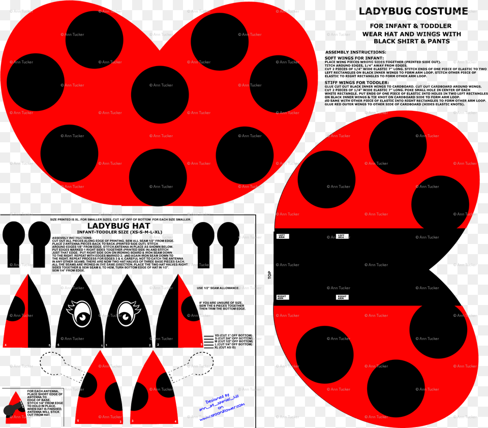 Ladybug Costume Infanttoddler Fabric Circle, Reel Free Png Download