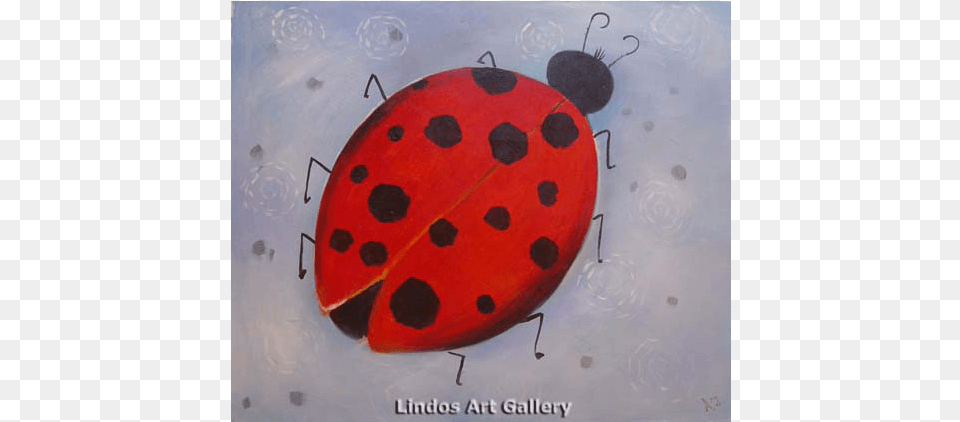 Ladybug Cute Modern Ladybird Oil Painting Painting, Flower, Petal, Plant, Animal Free Png Download