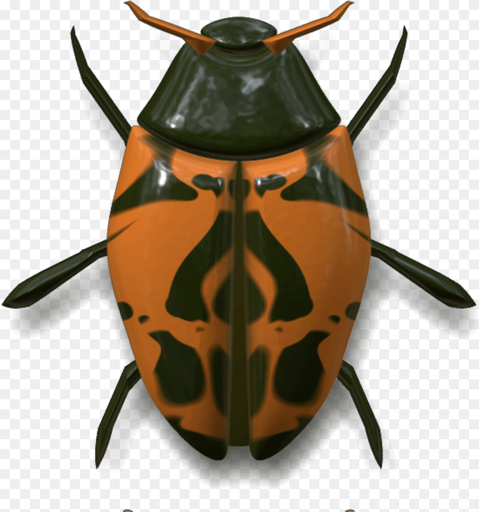 Ladybug Dark Green And Orange Stickpng Green Orange Bug, Animal, Smoke Pipe Png