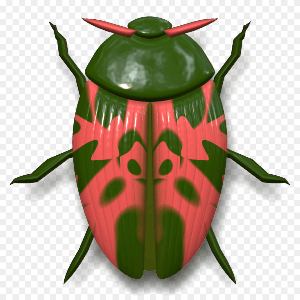 Ladybug Dark Green And Pink, Animal, Dung Beetle, Insect, Invertebrate Png Image