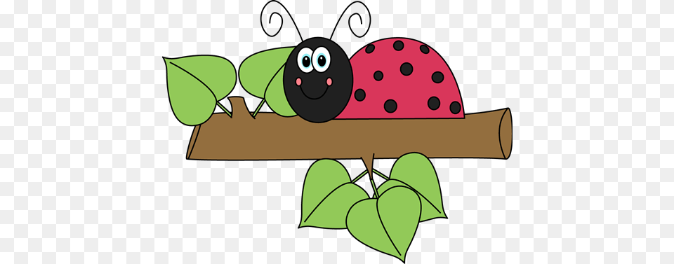 Ladybug On A Branch Lady Bug Clip Art, Leaf, Plant, Berry, Food Free Png