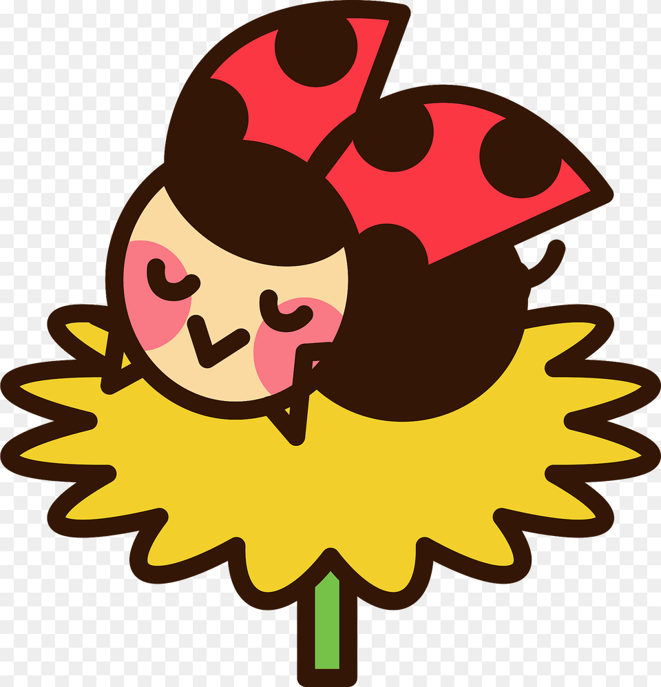 Ladybug On A Dandelion Clipart, Daisy, Flower, Plant Png