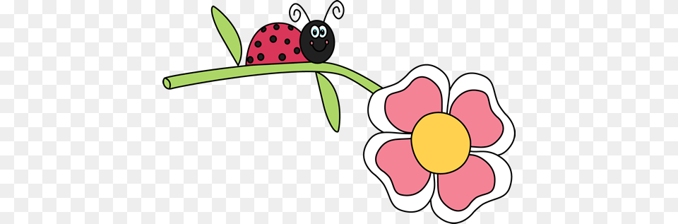 Ladybug On A Flower Clip Art, Berry, Food, Fruit, Plant Free Png Download