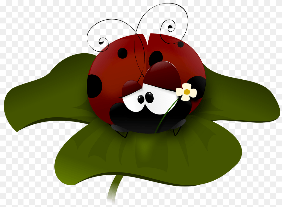Ladybug On A Leaf Clipart, Plant, Green, Flower, Nature Png