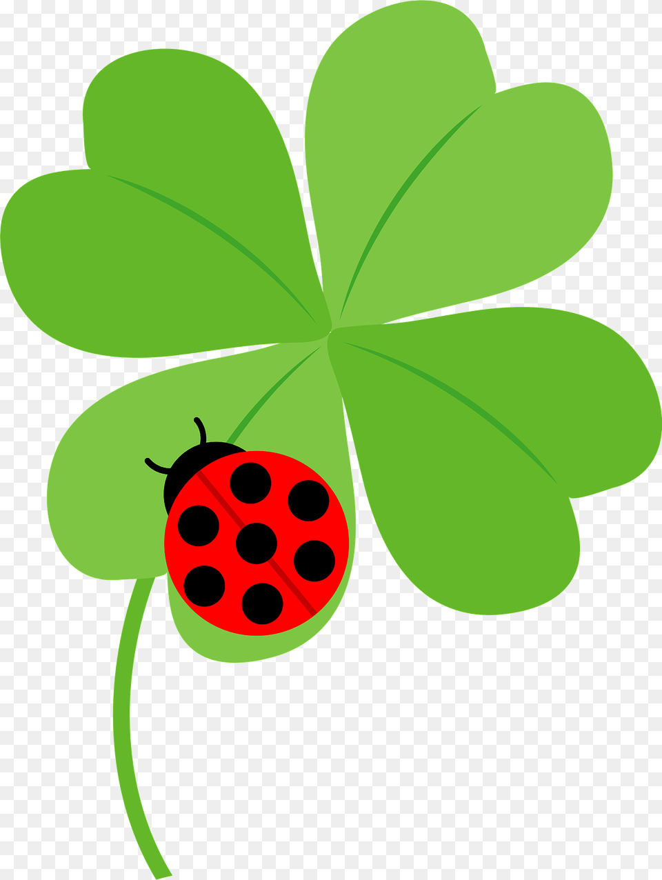 Ladybug On Leaf Clover Clipart, Strawberry, Berry, Food, Fruit Free Png Download