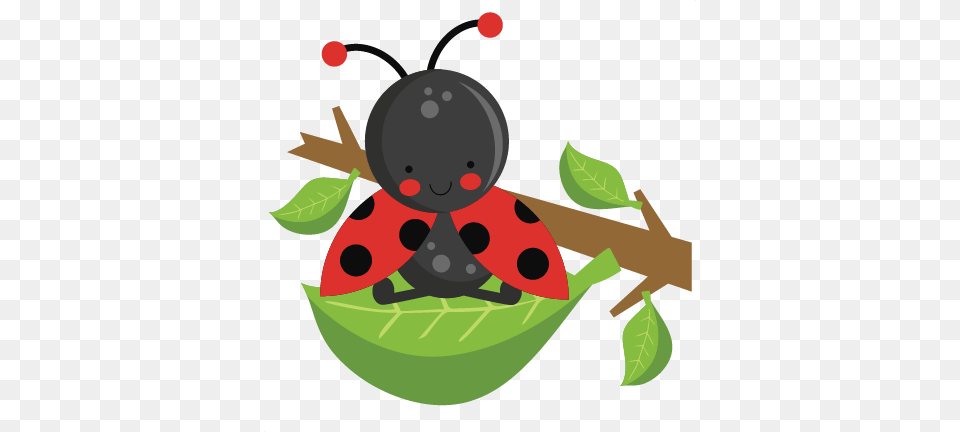 Ladybug On Leaf Svg Scrapbook Cut File Cute Clipart Miss Kate Cuttables Park, Produce, Plant, Food, Fruit Free Png