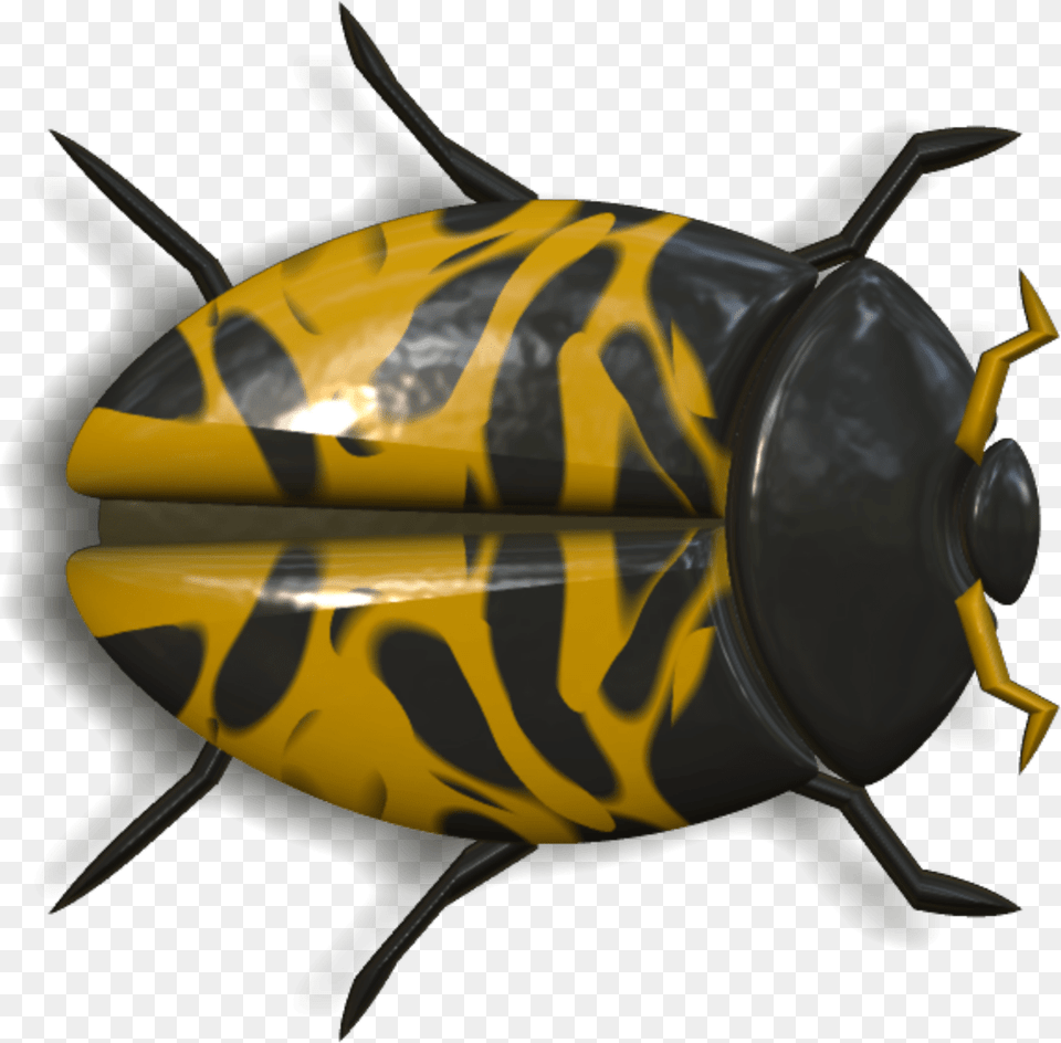 Ladybug Orange And Black Head To Right Besouro Amarelo E Preto, Insect, Wasp, Animal, Bee Free Png Download