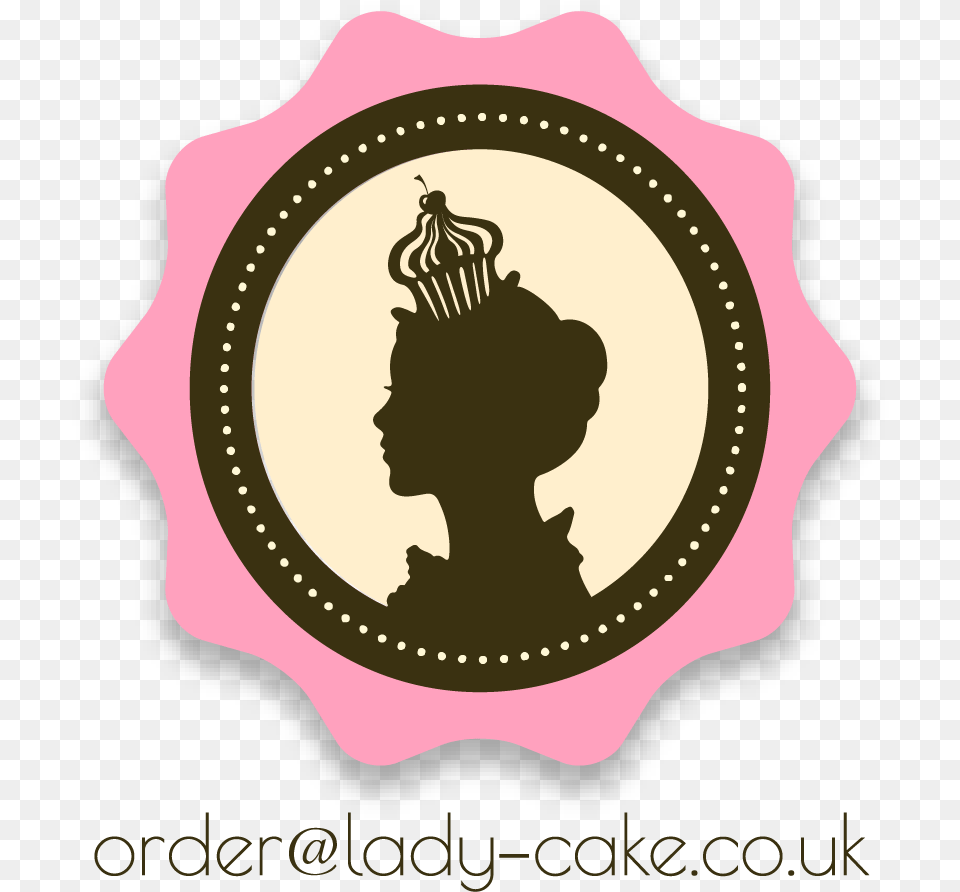 Ladycake Logo Lady With Cake, Badge, Symbol, Person, Face Free Png Download