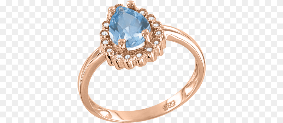 Ladys Ring In Red Gold Of 585 Assay Value With Blue Pre Engagement Ring, Accessories, Jewelry, Diamond, Gemstone Free Png