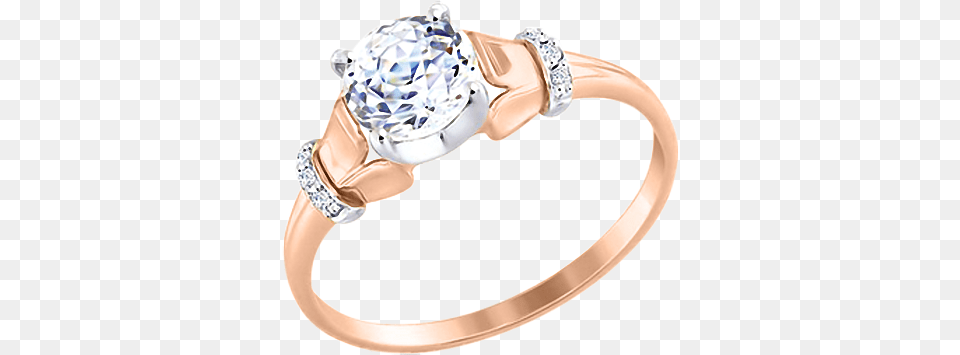 Ladys Ring In Red Gold Of 585 Assay Value With Zirconia Pre Engagement Ring, Accessories, Diamond, Gemstone, Jewelry Free Png