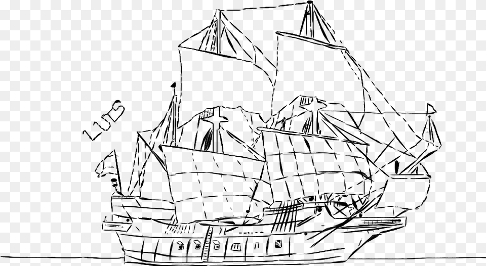 Laevuke Full Rigged Pinnace, Gray Png Image