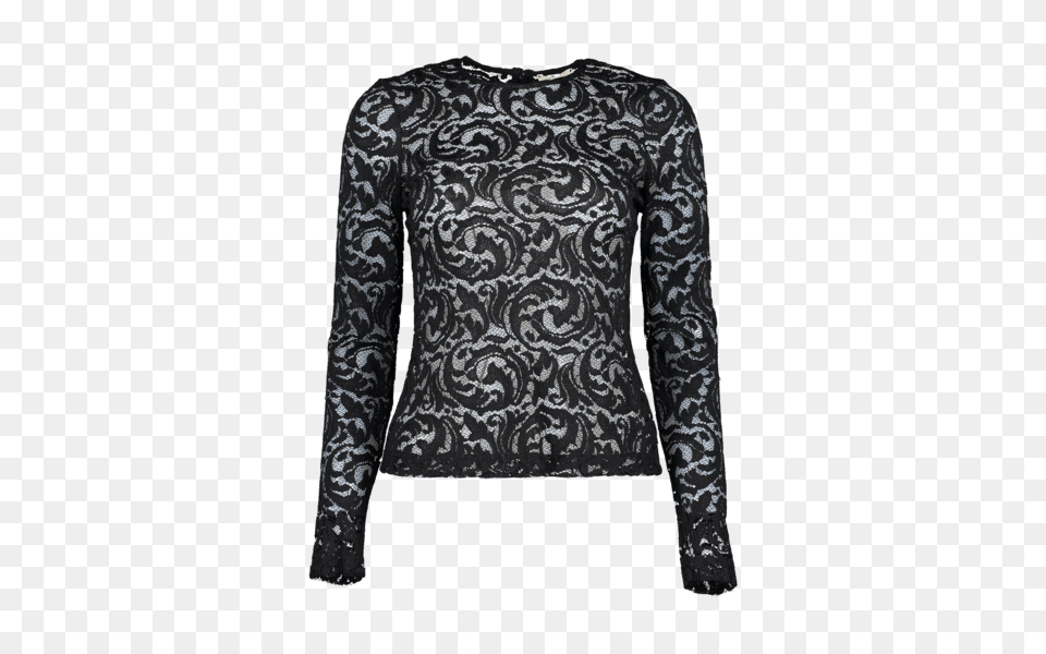 Lagence Long Sleeve Annika Lace Blouse In Black A K Rikk, Clothing, Coat, Jacket, Long Sleeve Free Transparent Png