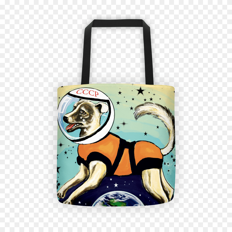 Laika Cccp Space Dog Tote Soviet Visuals Shop, Bag, Accessories, Handbag, Tote Bag Free Transparent Png