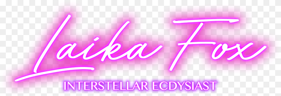 Laika Fox Interstellar Ecdysiast Calligraphy, Light, Neon, Purple Free Png Download