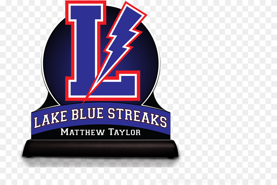 Lake Blue Streaks Edge Lights Lighting Trophy, Logo, Text Png Image