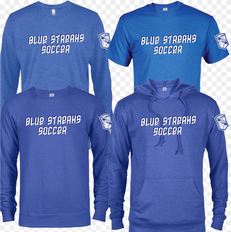 Lake Blue Streaks Soccer Logo Apparel Long Sleeve, T-shirt, Sweater, Sweatshirt, Long Sleeve Free Transparent Png