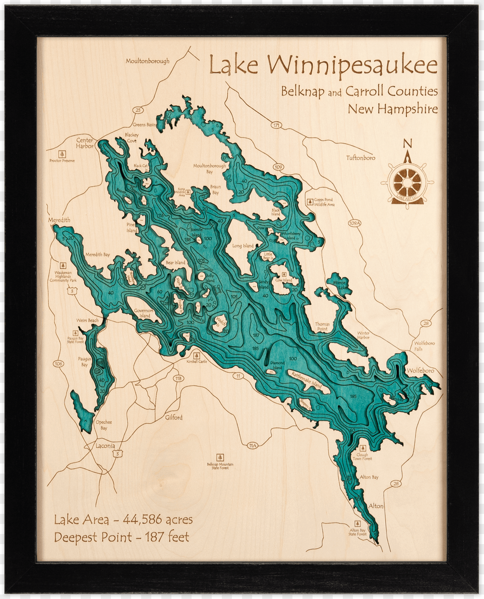Lake Winnipesaukee Map Pdf, Chart, Plot, Atlas, Diagram Png