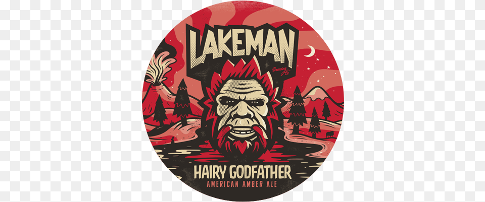 Lakeman Brewing Co Hairy Godfather Lakeman Brewing Company, Advertisement, Poster, Face, Person Free Png
