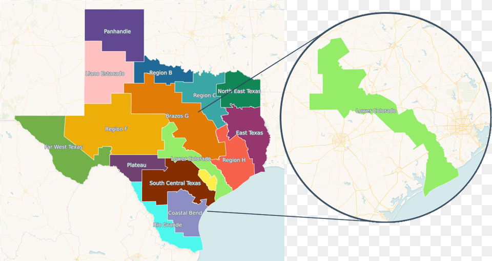 Lakes Are Grouped By The Planning Region Within Which Llano Estacado On Texas Map, Chart, Plot, Atlas, Diagram Free Png