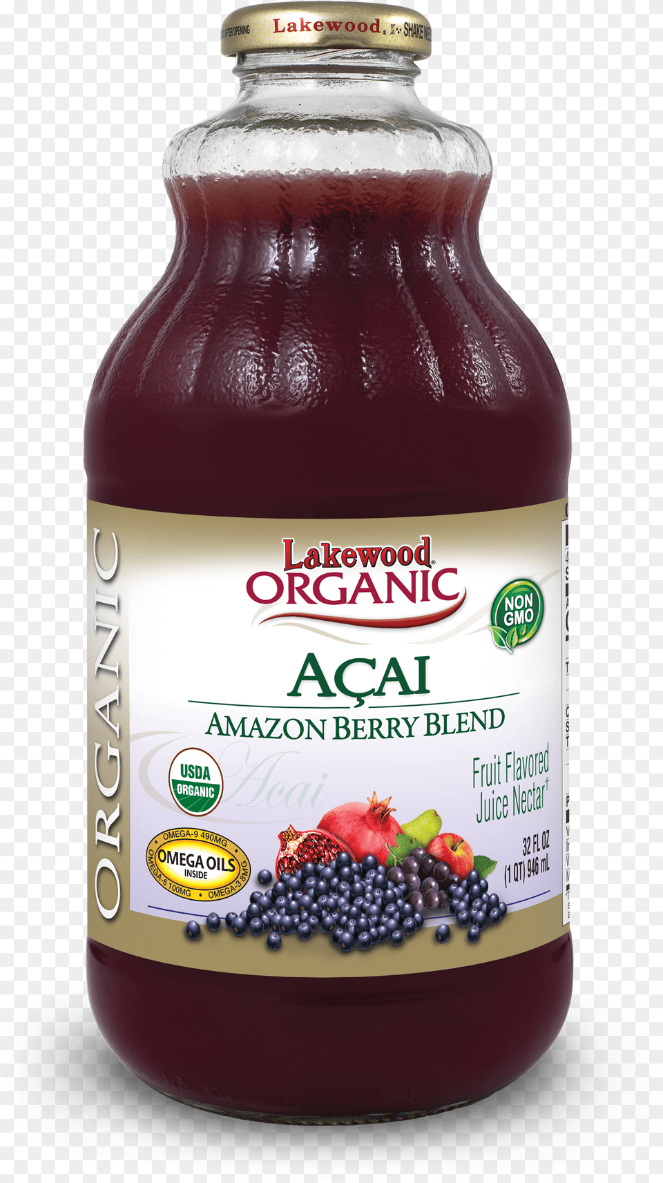 Lakewood Organic Acai Amazon Berry Juice Blend 32 Cold Pressed Concord Grape Juice, Food, Ketchup, Beverage, Fruit Png