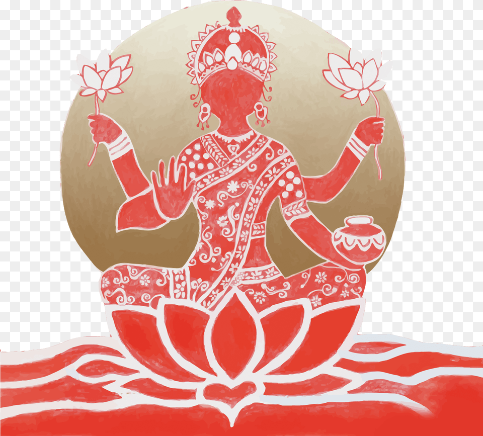 Lakshmi, Art, Flower, Plant Png Image