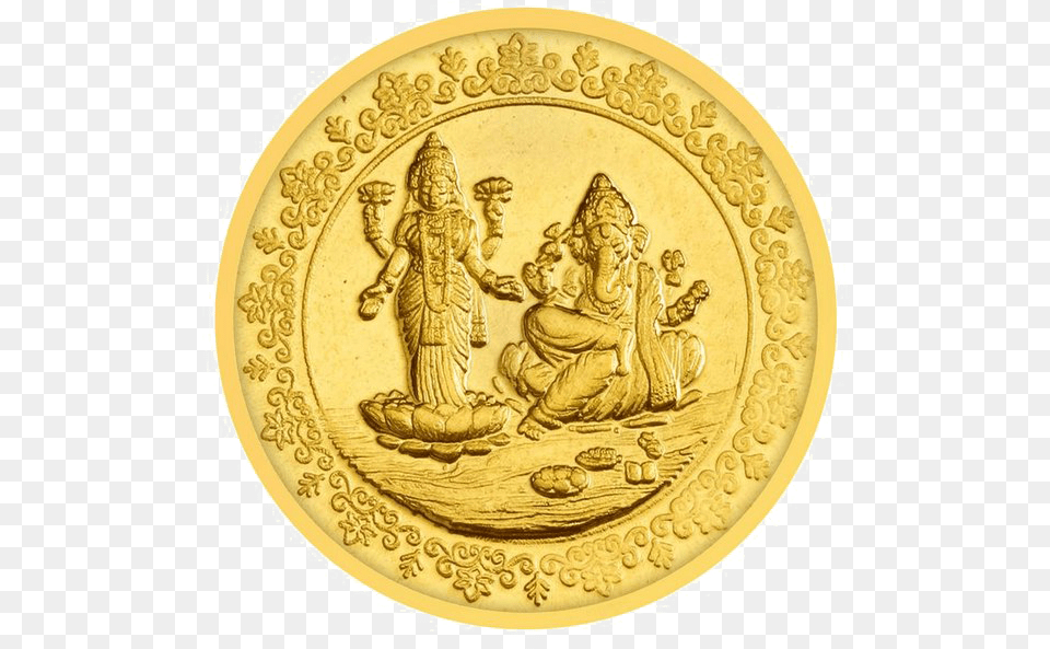 Lakshmi Gold Coin Download Arts Laxmi Ganesh Gold Coin, Wedding, Person, Adult, Female Png Image