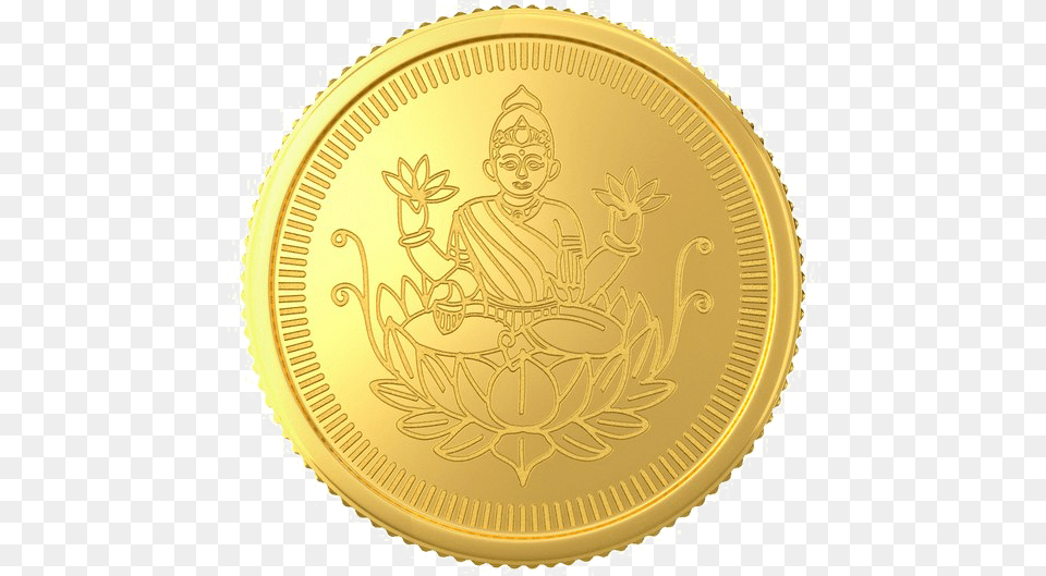 Lakshmi Gold Coin Transparent Image Joyalukkas Bis Hallmarked 1 Grams 22k 916 Yellow Gold, Face, Head, Person, Money Free Png