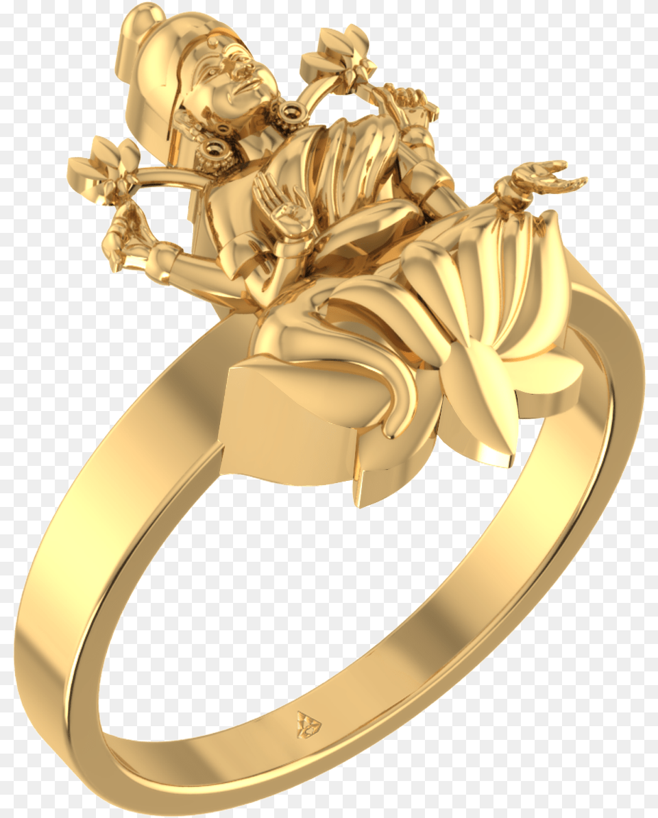 Lakshmi J Ring Gold, Accessories, Jewelry, Bronze, Person Free Png Download