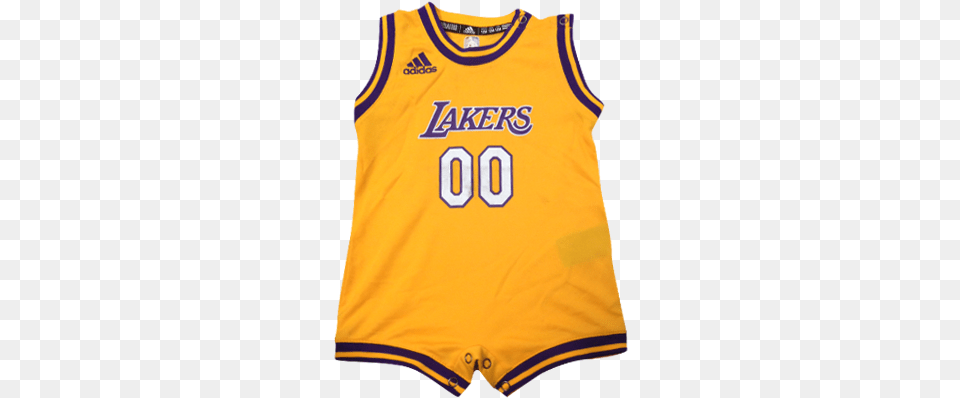 Lal Newbornonesie Back Lakers Baby Jersey Onesie, Clothing, Shirt, Person Png Image