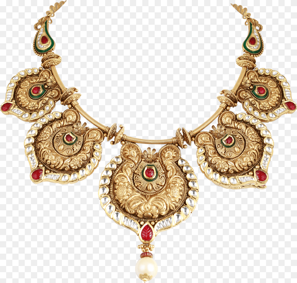 Lalithaa Jewellery Collection Filigree Antiques Antique Gold Jewellery, Accessories, Earring, Jewelry, Necklace Free Png